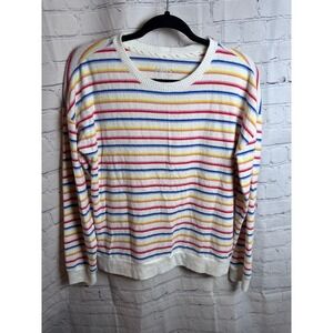 MNY Marc New York Performance Striped‎ Pullover Crew Neck Sweater L